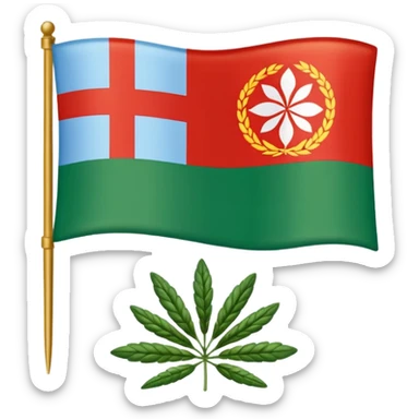 The herb of Rokiškis as a flag: devided in 4 parts... sticker