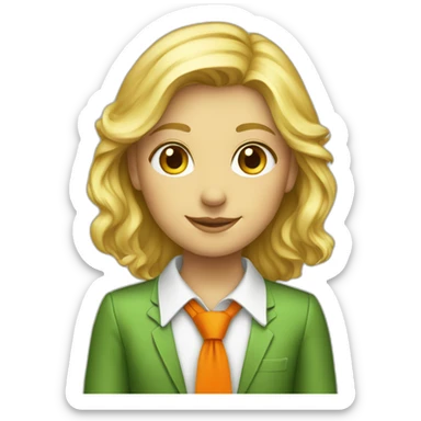 Blonde_girl_pioneer_in_green_plus_orange_tie sticker