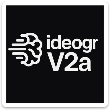recreate this logo with text of "ideogram V2a", MAKE IT FIT IN SQAURE  sticker