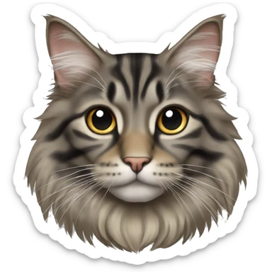 tan grey and black tabby maine coon sticker