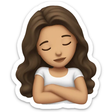 Brunette girl sleeping sticker