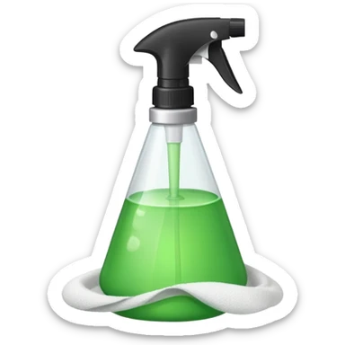 cleaning product and rag sticker