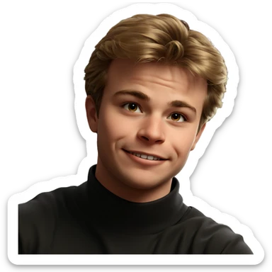 smiling boy by the window sticker