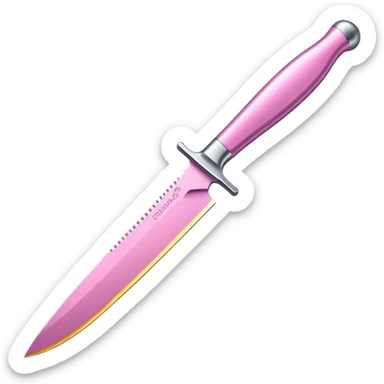 glitter pink knife sticker