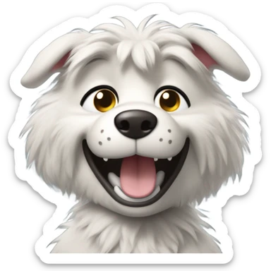 happy furry, wanting a hug, soft, cute, cartoonish, dog, fursuit sticker
