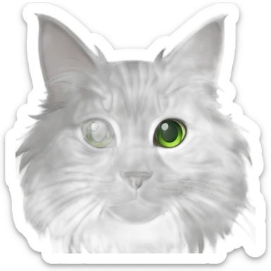 Grey Maine coon cat with Green eyes sticker