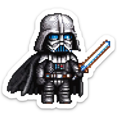 Oreo cookie wearing Darth Vader costume with helmet and lightsaber sticker