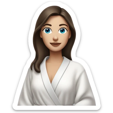In Robe Spa day white girl brunette blue eyes sticker