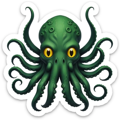 black-colored Cthulhu  sticker