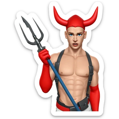 boy with blue eyes and weapon sticker