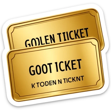 golden ticket kt logo  sticker