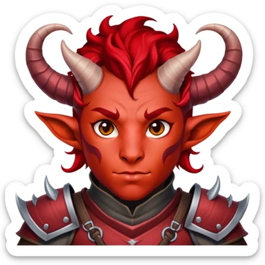 dnd male character tiefling and cloth sticker
