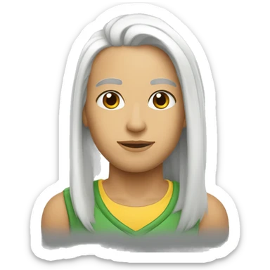 Blanco mitad de pelo teñido de blanco sticker