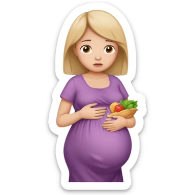 Pregnant girl sad for cravings sticker
