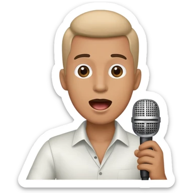 Man holding a microphone, singing or speaking sticker