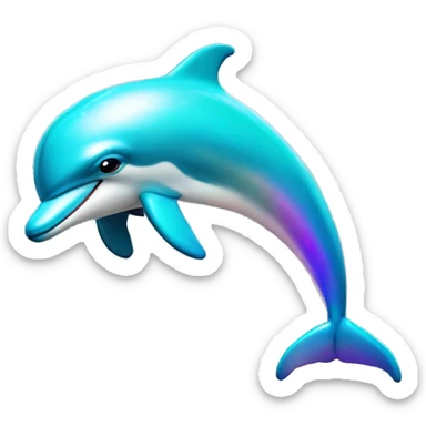 Dolphins with rainbows sticker