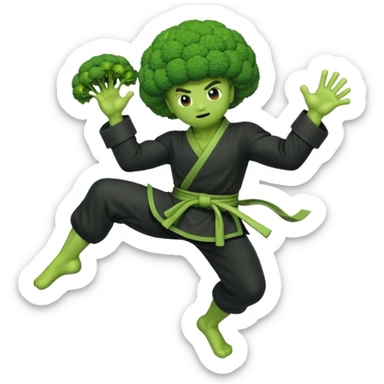 Spiritual ninja broccoli colony, high kick sticker