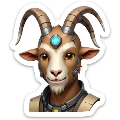 Cyberpunk Goat(Ram) man 2/3 veiw sticker