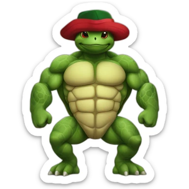 Bodybuilder turtle CrossFit Christmas clothing and hat sticker