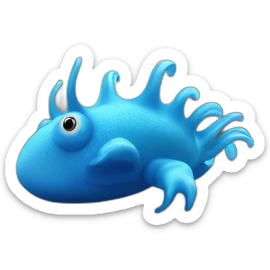Blue sea slug inhabiting an urban walk sticker