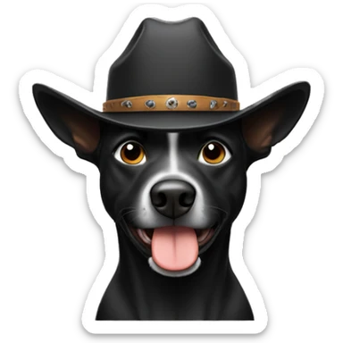 black-dog-wearing-cowboy-hat sticker