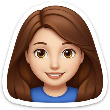 یه دختر با موهای بلند خورمایی رنگ چشما یکی گرد و شمکی اندامش تو پر sticker