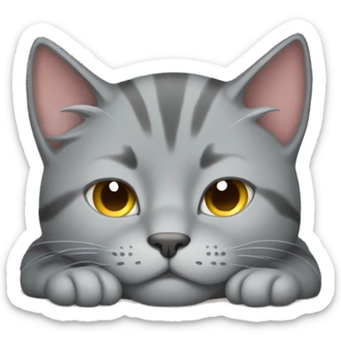Gray Cat that’s sleeping  sticker
