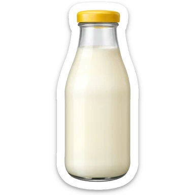 baby Milk bottle with yellow cap  sticker