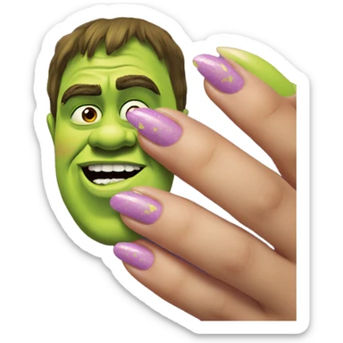 Sassy shrek fake nails sticker
