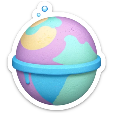 Pastel sparkle glitter bath bomb  sticker