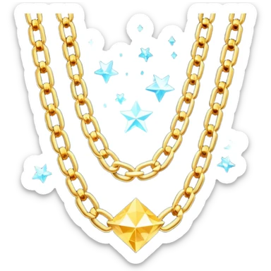 fantasy magic heavenly golden chains low poly sticker