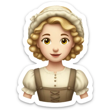 Pale Milkmaid dress girl portrait  sticker