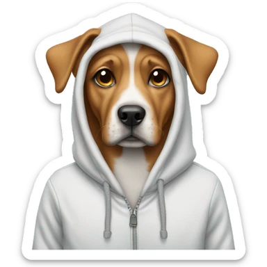 Dog a wearing a hoodie sticker