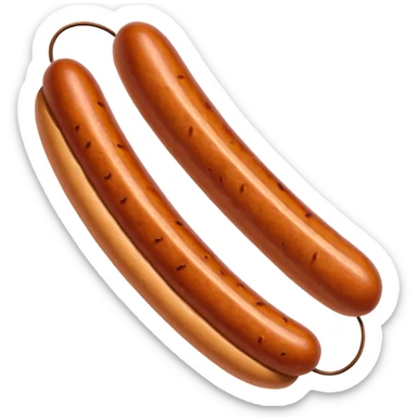 Single grilled sausage on a plain white background sticker