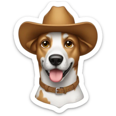 @dog dog dog dog cowboy hat sticker