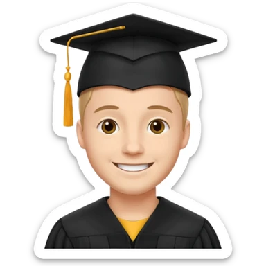 male university graduate sticker
