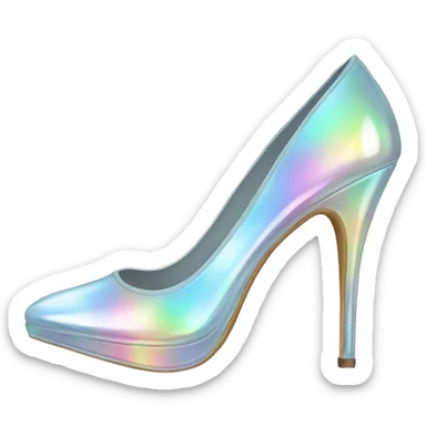 Pale holographic high heel sticker