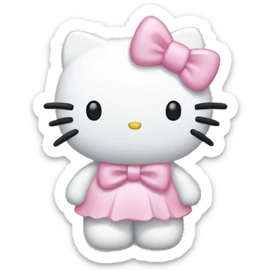 Hello kitty with a light pink bow sticker