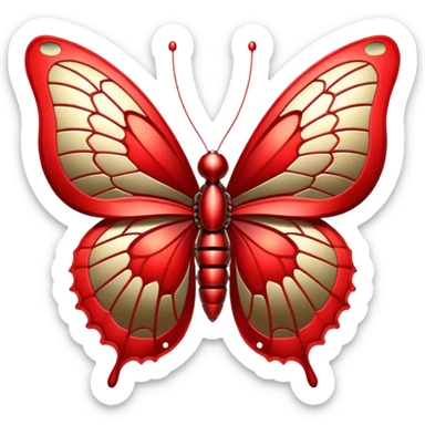 red cybernetic butterfly sticker