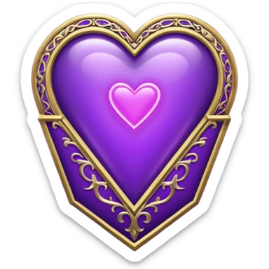 heart with purple gothic coffin sticker