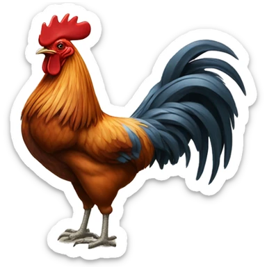 Rooster with sucker sticker