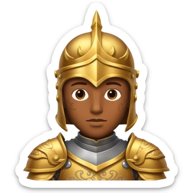 gold knight, brown skin sticker