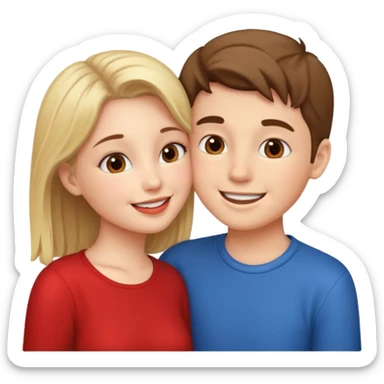 boy and girl kissing sticker