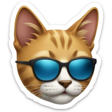 Cat with sunglasses sticker