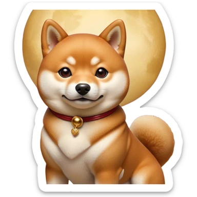 Cinematic Noble Shiba Inu Portrait Emoji, Poised and regal, with a compact, agile build and a well-groomed fur of vibrant red with a creamy underbelly, deep-set soulful brown eyes, Simplified yet sharp and sophisticated features, highly detailed, glowing with a soft, dignified glow, high shine, intelligent and spirited, stylized with an air of elegance, focused and attentive, soft glowing outline, capturing the essence of a watchful and confident companion, so majestic it feels as though it could prance out of the screen with effortless authority! sticker