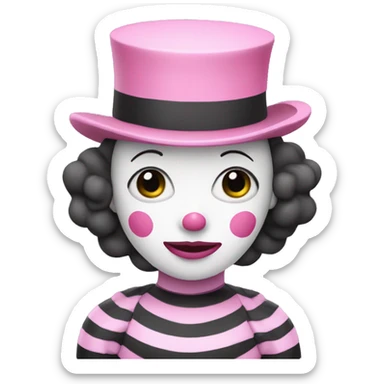 Pink mime with stripes sticker