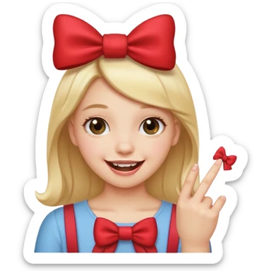 Emoji que se este mordiendo el dedo y que la persona tenga un moño coqueto sticker