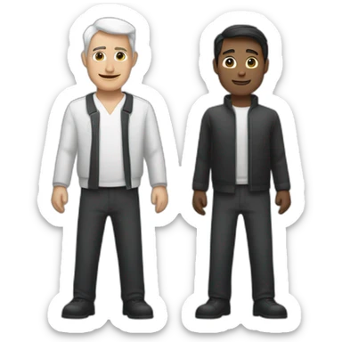 Un homme noir et un homme blanc qui ce serre la main sticker
