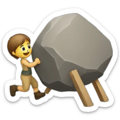 giu pushing a stone up a hil sticker