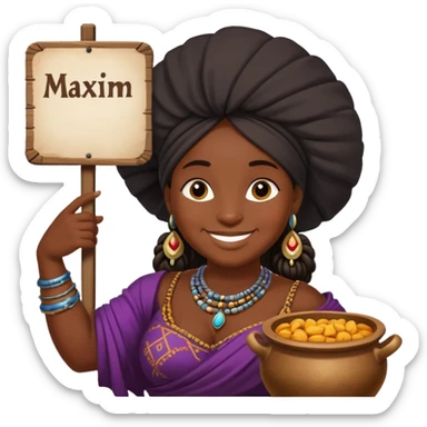 
pot-bellied black gypsy with a sign maxim sticker